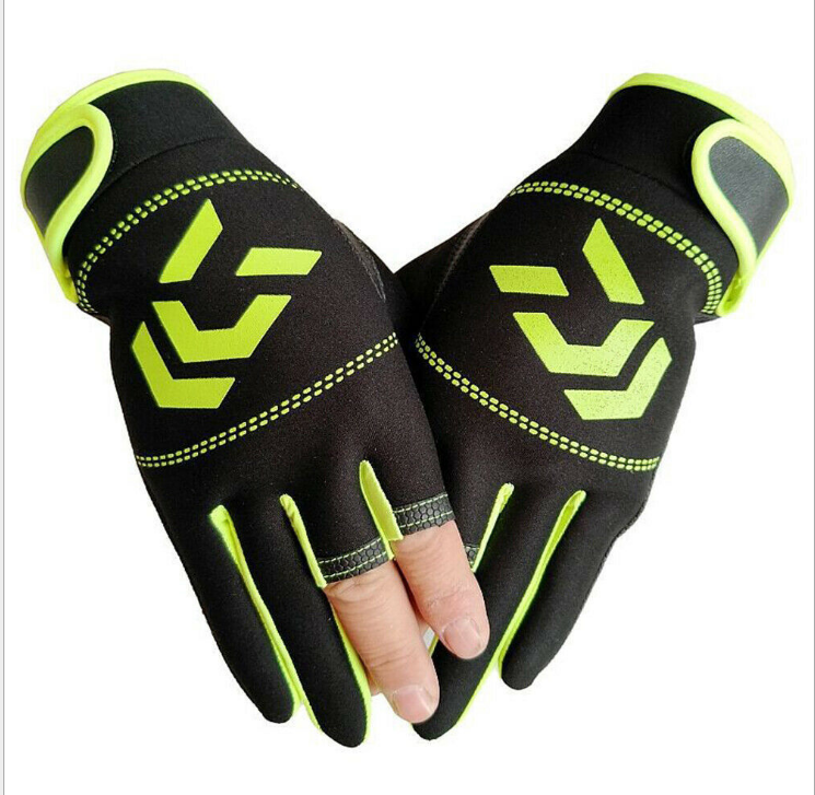1 Pair Fishing Gloves Men Women Outdoor Fishing Anti-slip 3 Cut Finger Sports Fish Equipment Angling SBR Gloves