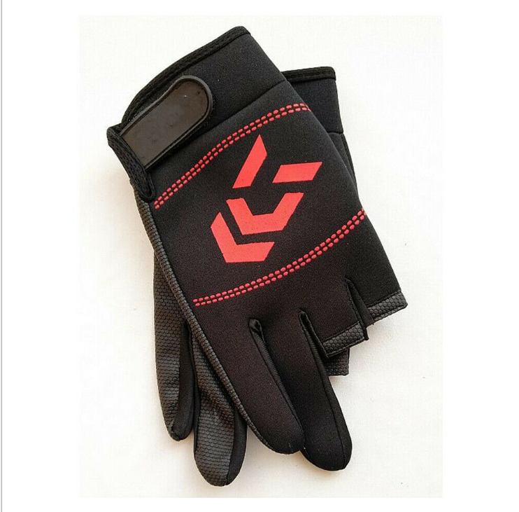 1 Pair Fishing Gloves Men Women Outdoor Fishing Anti-slip 3 Cut Finger Sports Fish Equipment Angling SBR Gloves