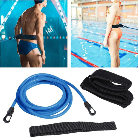 Adjustable Swim Training Resistance Elastic Belt Swimming Exerciser Safety Rope  Latex Tubes Various Specifications Styles