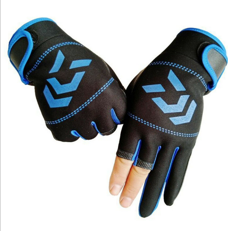 1 Pair Fishing Gloves Men Women Outdoor Fishing Anti-slip 3 Cut Finger Sports Fish Equipment Angling SBR Gloves